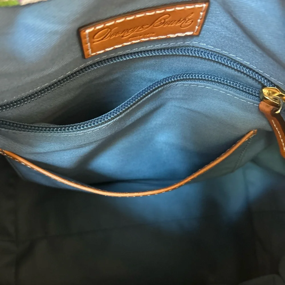 Dooney & Bourke Purple and Brown Shoulder Bag with Floral Design - Picture 6 of 6